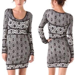 FREE PEOPLE Botanical Forest Bodycon DressGrey & Black